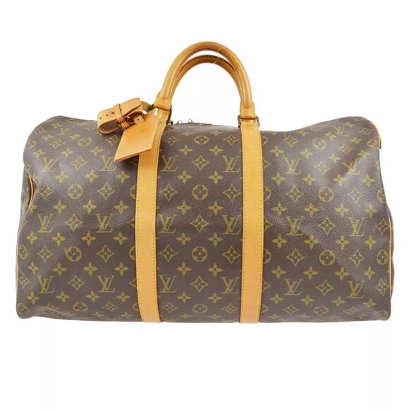 LOUIS VUITTON DUFFLE KEEPALL 50 TRAVEL HANDBAG MONOGRAM - Picture 1 of 10